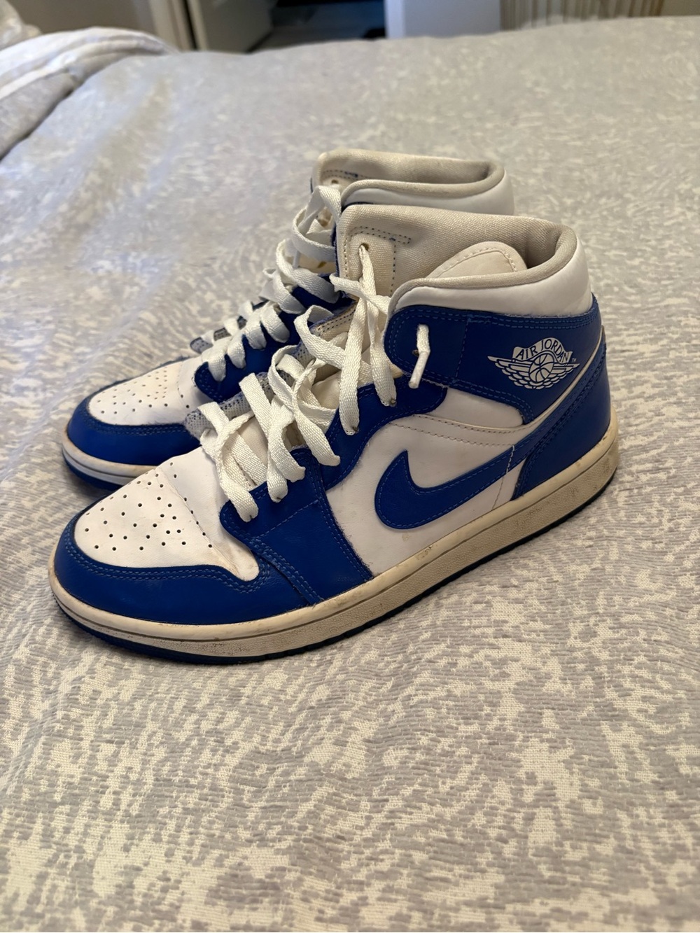 Nike Air Jordan Women’s High-Top Sneakers - White & Royal Blue